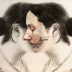 Double Lucretia (Front).  1998.  Lithograph and oil on Perspex. 16 x 24
