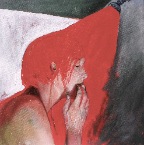 Red Shower.  2000. Oil on canvas. 24 x 24