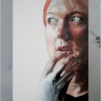 Stranger/Vreemdeling, 2004.  Oil and acrylic on canvas. 16 x 36